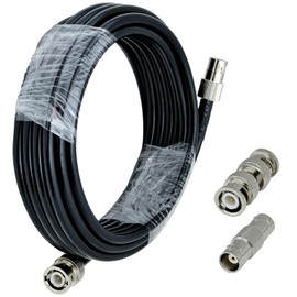 ACONRFTOL SDI Cable Adapter Kit BNC Male to Female RG58 Coaxial Cable 5 m + 2 Pieces BNC RF Coaxial Connector for CCTV HD-SDI 3G-SDI 4K-UHD