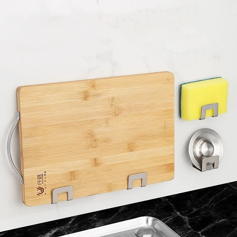 HomeCraft Kitchen Sink Sponge Holder Rack – Stainless Steel Adhesive