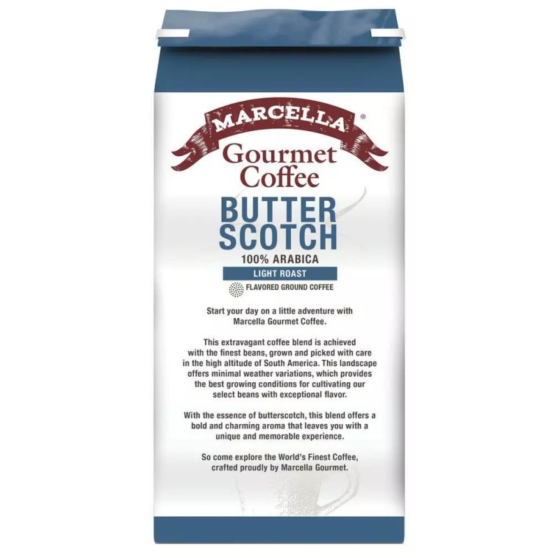 Marcella Butter Scotch 100% Arabica Light Roast Gourmet Ground Coffee