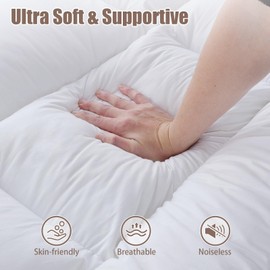 WhatsBedding 5 Inch Memory Foam Mattress Topper Twin Size, 100% Cotton Extra Soft Pillow Top Mattress Topper, Filled with Fluffy Shredded Memory Foam & Thicked Down Alternative-Lined，75x39x5in