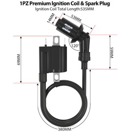 1PZ JP9-AD1 Enhanced TCI Ignition 535mm Ignition Coil Plug Cord Suzuki Address V125 V125G External Motorcycle Maintenance Parts