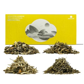 iTeaworld Chinese Jasmine Tea Loose Leaf Sampler - 4 Flavors Organic Green tea loose leaf Bag - Chinese Tea With Mediumly Caffeinated, Sugar Free Loose Leaf Tea for Health Come with 20 Tea Bags