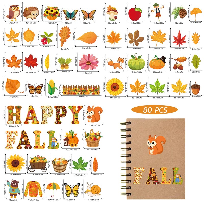 HICOHAND Thanksgiving Wall Decals, 1 Pack Autumn Wall Decal Sticker