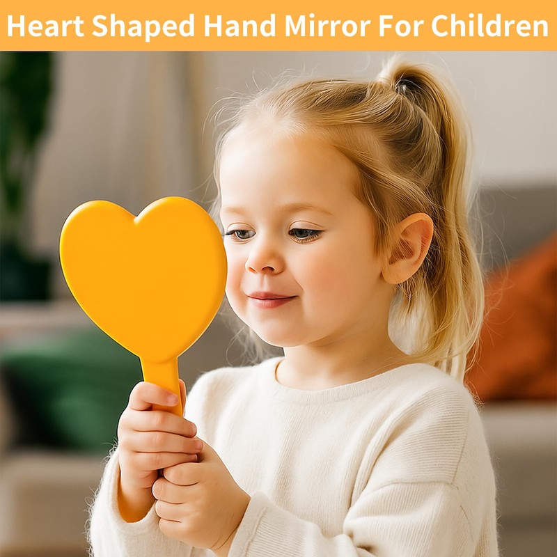 TBWHL Heart-Shaped Travel Handheld Mirror, Cosmetic Hand Mirror with Handle,