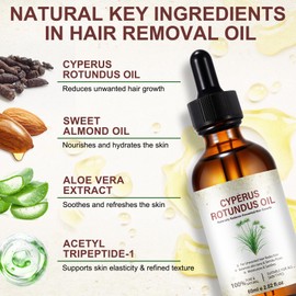 2Pack Cyperus Rotundus Oil, Natural Cyperus Rotundus Oil For Hair Removal, Reduces Unwanted Hair Growth, Moisturizes & Soothes The Skin, Suitable For All Skin Types