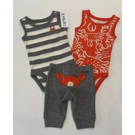 Carter's Carters Baby Boy Outfit 3 Months Pants Bodysuit 3 PC Set Cute Clothes New