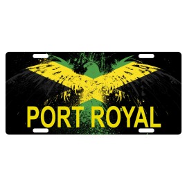 Fast Service Designs Jamaica Flag License Plate Jamaican Eagle Emblem Port Royal