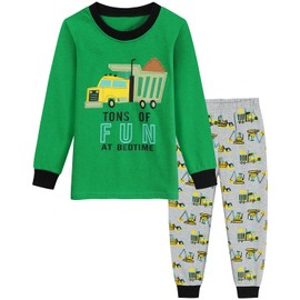 Little Hand Boys Pyjamas Long Sleeve Autumn Winter Children's Sleepwear Rocket Hook Machine Fire Engine Pyjamas 1-7 Years, 6 mud cart