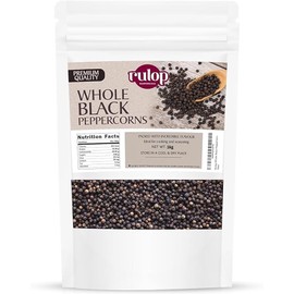Rulop Black Peppercorn 1kg - Gourmet Peppercorn - Black Peppercorns for Grinders, Packed in Resealable Pouch to Maintain Freshness (1kg)