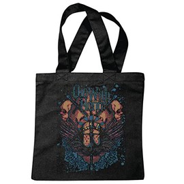 Reifen-Markt Bag Shoulder Bag with Honor Skull Biker Shirt Gothic Bike Club MC Motorcycle Chopper Custom Motorcycle Meeting Club Shopping Bag School Bag Gym Bag in Black, black