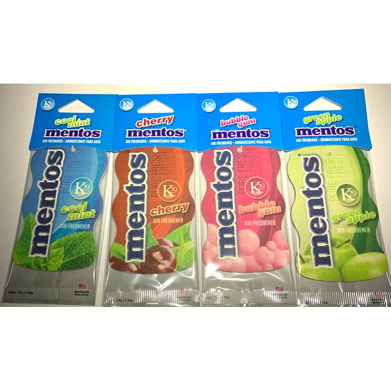MENTOS Car Freshener Cherry, Cool Mint, Bubble Gum, Apple Hanging