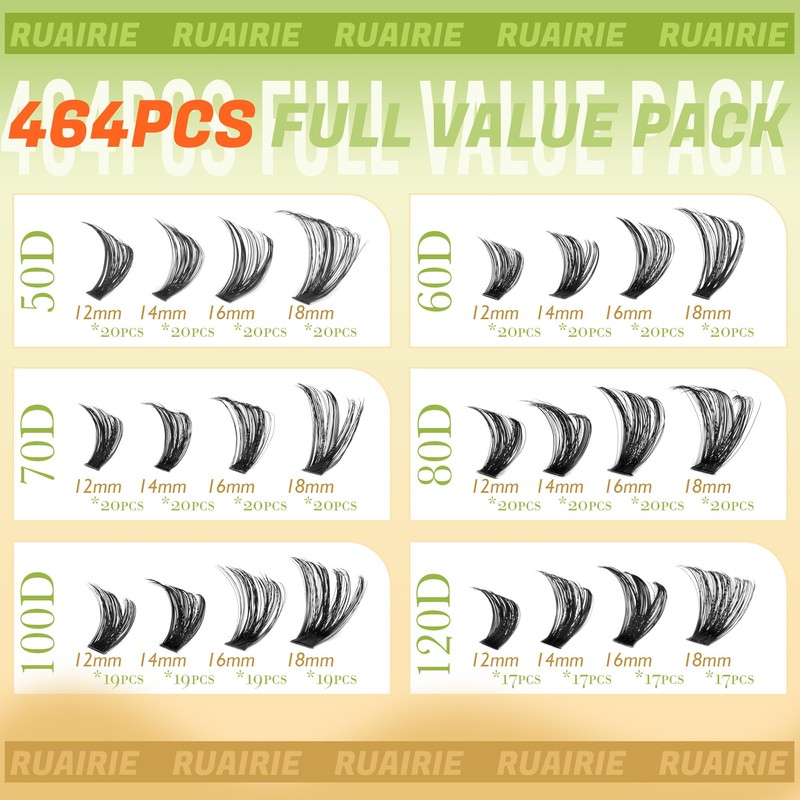 Ruairie Fluffy Cluster Lashes D Curl Volume Individual Eyelashes Clusters