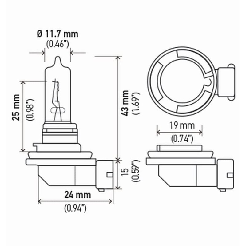 Hella H9 2.0TB Bulb H9 12V 65W Pgj19-5 Hp2.0 (2)