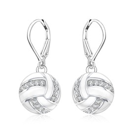 Sport Ball Dangle Earrings for Women: Silver Volleyball/Soccer/Tennis Earrings Hypoallergenic Sports Jewelry Ball Themed Gifts for Lover Players Coaches Fans Team Game Day (Volleyball Earrings)