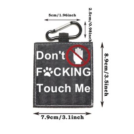 Funny Dog Leash Sleeve Have Don't Touch Me Dog Leash Wrap Wrap Alert Hanging ID Patch Tag Pet Birthday Gift (Don't Touch Me-YE Sleeve)