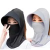 Women's UV Protection Mask Hat - Ice Silk Sunscreen & Dustproof for Riding Free Size/Light Green 10ea