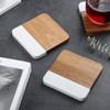 LiWiBet Acacia Wood Marble Coasters for Drinks Set of 4,