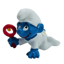 20179 Baby Smurf with rattle by Schleich from the Smurfs by Peyo rare vintage item