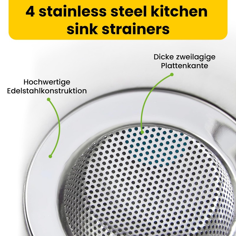 Offgridtec Set of 4 Sink Strainers for Kitchen and Bathroom