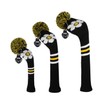 Dark and Light Stripe Golf Knit Headcovers, Set of 3,