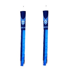 MSFHHA Air Force Wings Flag WindSock US Military Flags 2 Pack Stripes Wind Socks for Yard and Army Party Flag, 60 inch