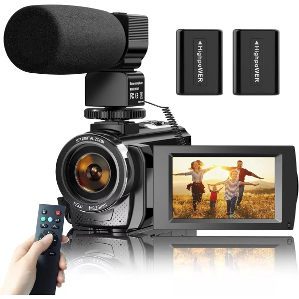 AASONIDA Video Camera Camcorder for Youtube Digital Vlogging Camera Fhd