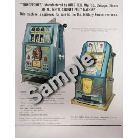 THUNDERCHIEF / AUTOBELL HI TOP ANTIQUE SLOT MACHINE ADVERTISEMENT! THUNDERCHIEF & AUTOBELL HI TOP SLOT MACHINE