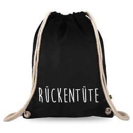 Turnbeutelliebe® Gym Bag with Saying – Funny Designs & Sayings – Printed – Cotton Black – Sports Bag – Backpack – Approx. 12 Litres – 37 x 46 cm
