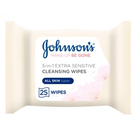 Johnson's Makeup Be Gone Extra-Sensitive Wipes, Pack of 25