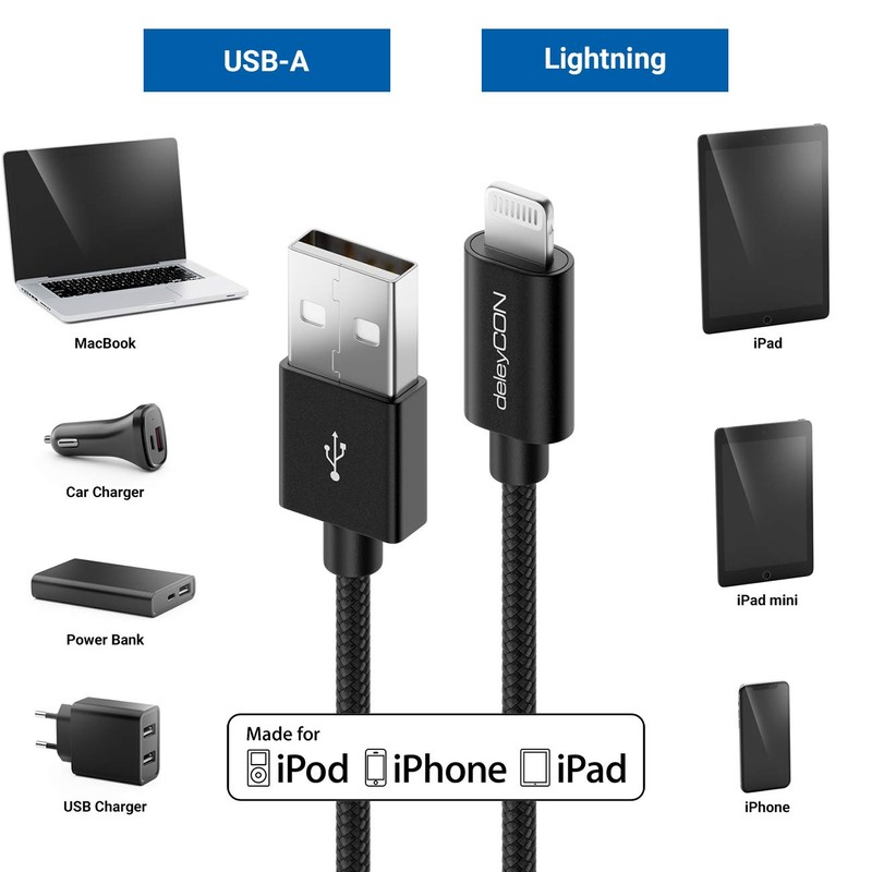 DeleyCON Lightning Cable, Nylon