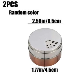 2ps Salt and Pepper Shakers Stainless Steel Spice Shakers Portable Sugar Shakers for Home Kitchen Sugar Salt Flour Pepper Spice (Random Color)