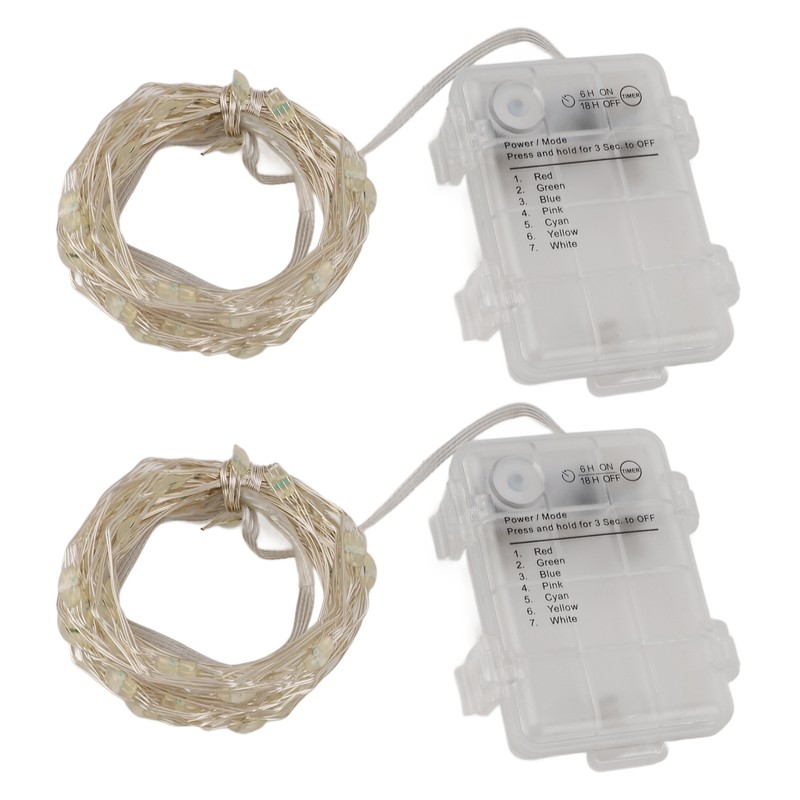 2pcs String Lights Remote Control LED Fairy Lights 16 Colors