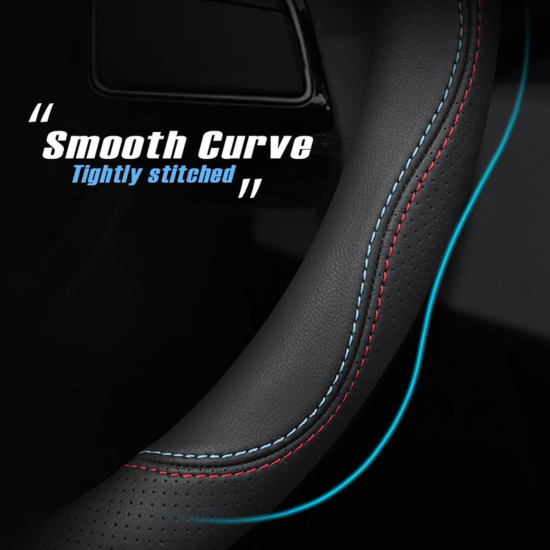 HAOTULE - Funda de piel para volante de coche, universal,
