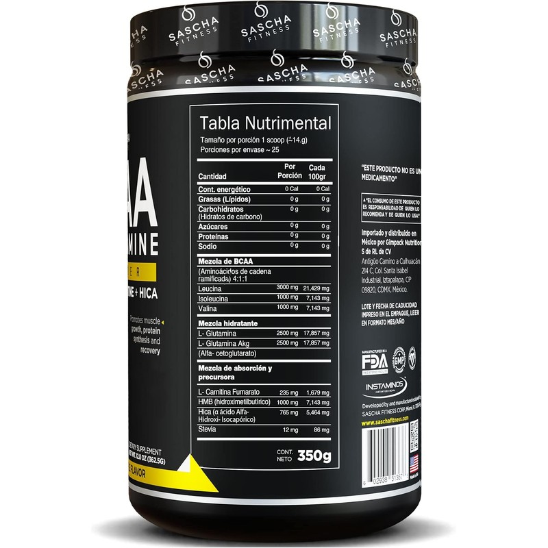 BCAA vegano con sabor piña – 350 g – 4:1:1