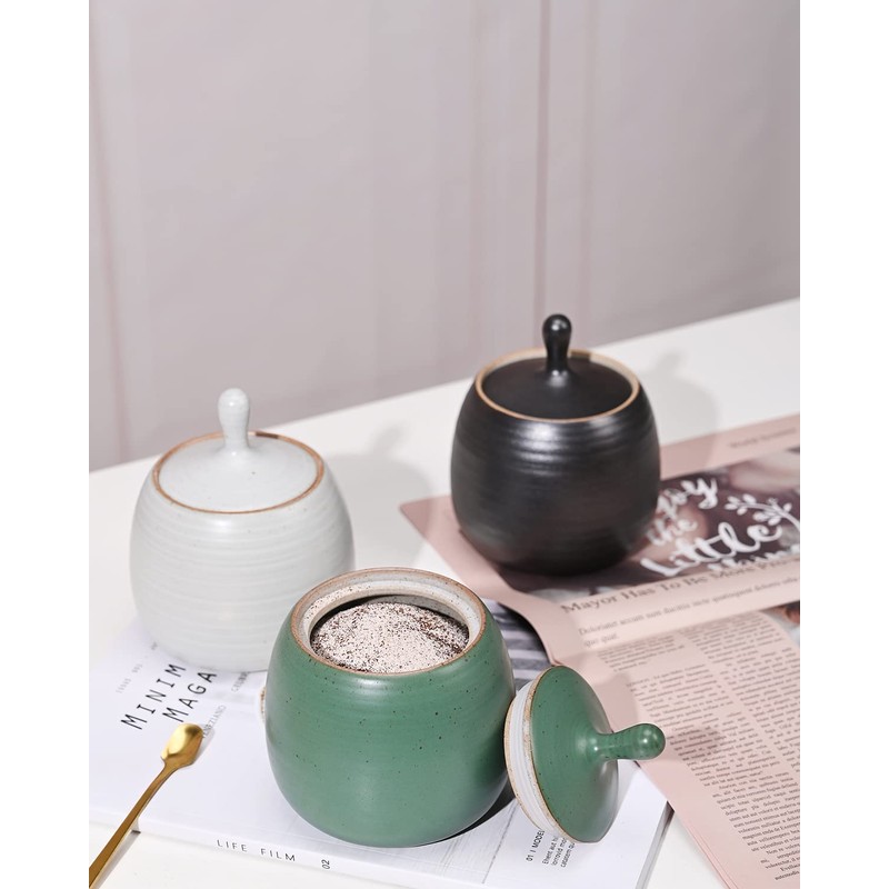 NCQIXIAO Retro Kitchen Canisters Ceramic Food Storage Jar Roud Shape