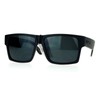 Kush Gangster Rectangular Squared All Black Horn Rim Sunglasses Matte