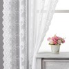 Kotile White Lace Cafe Curtains 45 Inch Length for Kitchen