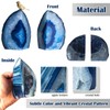 Yougoals Blue Agate Bookends for Shelves, Geode Crystal Book Ends