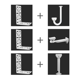 Compcctv - Soporte de cámara domo en forma de L, soporte universal para montaje en techo de pared para cámara domo de seguridad CCTV Hikvision, cámara de seguridad CCTV, soporte de montaje de cámara