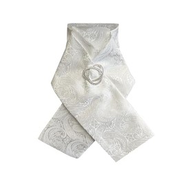 Equetech Ready-Tied Riding Equestrian Dressage Stock - Paisley (Stock pin not Included) - White
