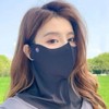 3D Ice Silk Neck Face Guard for UV, Yellow Dust, and Pollen Protection Guard Dark Gray 4ea