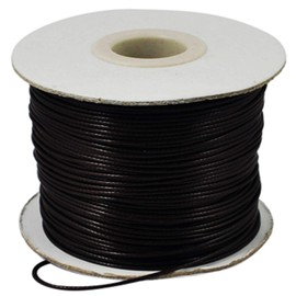 Hilo de poliéster encerado coreano de 185 yardas, cuerda trenzada de cera negra, cordón de alambre para pulsera, collar de 0,8 mm para suministros de fabricación de joyas de macramé