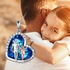 AOBOCO Collar de plata de ley para padre e hija,
