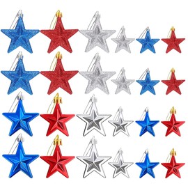 Operitacx 24pcs Independence Day Pentagram Interior Decor House Decorations for Home Labor Day Hanging Ornament Remembrance Christmas Ornament Christmas Tree Ornaments Plastic Unique