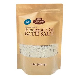 Fabulous Frannie Aromatherapy Sleep Oil Mineral Bulk Bath Salt Chamomile, Marjoram, Bulgarian Lavender and Vetiver Pure Essential Oils 24oz