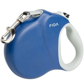 Fida Dog Leash for Dogs, 26.6 ft (8 m), Telescopic Leash, Automatic Leash, Nylon Tape, One-Handed Brake, For Medium Dogs, Large Dogs, Night Reflection, Walking (Length 3.2 ft (8 m), Blue..