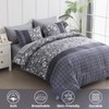 WONGS BEDDING Blue Comforter Set King, 7 Pieces Bed in