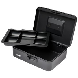 HMF 20017-02 Cash Box Lockable with Combination Lock 25 x 18 x 8.5 cm Black