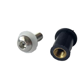 MotorToGo 1 x Silver Motorcycle Windscreen WindShield Well Nut Compatible for 2006 Honda CBR1000RR