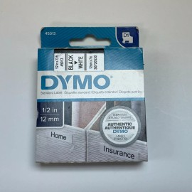 DYMO 45013 TAPE CARTRIDGES 1/2" x 23'(12mm x 7m) BLACK&WHITE